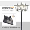 Farol Solar Plástico Acero Inoxidable 51,5x47x182,5cm-outsunny.negro