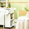 Carrito De Cocina De Melamina De Madera Homcom 25x50x85 Cm-blanco