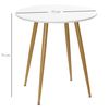 Mesa De Comedor De Mdf Metal Homcom Ø72x75 Cm-blanco