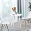 Mesa De Comedor De Mdf Metal Homcom Ø72x75 Cm-blanco