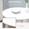 Mesa De Comedor De Mdf Metal Homcom Ø72x75 Cm-blanco