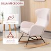 Silla Mecedora De Poliéster Espuma Acero Haya Homcom 65x87x102cm-rosa