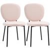 2 Sillas De Comedor De Poliéster Espuma Acero Homcom 46x59x82 Cm-rosa