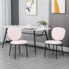 2 Sillas De Comedor De Poliéster Espuma Acero Homcom 46x59x82 Cm-rosa