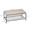 Mesa De Centro De Mdf Metal Homcom 100x50x46,5 Cm-natural