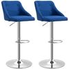 Taburetes De Bar De Poliéster Acero Espuma Homcom 48x49x88-108cm-azul