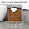 Cesto Ropa De Bambú Algodón Poliéster Metal Homcom 38x38x57cm-marrón