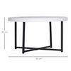 Mesa De Centro De Mdf Metal Homcom 80x80x45 Cm-blanco