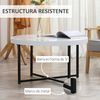 Mesa De Centro De Mdf Metal Homcom 80x80x45 Cm-blanco