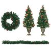 Conjunto De Árbol De Navidad De Pvc Abs Homcom 40x40x90 Cm-verde