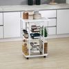 Carrito De Cocina De Pino Baldosas Metal Homcom 57x37x83 Cm-blanco