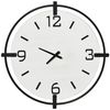Reloj De Pared De Metal Madera De Abeto Homcom 40x4x40 Cm-blanco