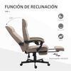 Silla De Oficina De Lino Espuma Acero Vinsetto 68x67x106-114cm-marrón