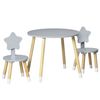 Juego De Mesa Y 2 Sillas De Madera Para Niños Gris Homcom