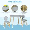 Juego De Mesa Y 2 Sillas De Madera Para Niños Gris Homcom