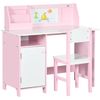 Juego De Mesa Y Silla Infantil Madera Con Pizarra Blanca Rosa Homcom