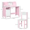 Juego De Mesa Y Silla Infantil Madera Con Pizarra Blanca Rosa Homcom