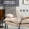 Sillón Con Reposapiés De Pana Espuma Acero Homcom 68x91,5x88 Cm-beige