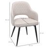 Sillas De Comedor De Poliéster Acero Espuma Homcom 55x55x81 Cm-crema