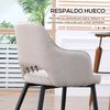 Sillas De Comedor De Poliéster Acero Espuma Homcom 55x55x81 Cm-crema