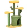 Árbol Para Gatos De Madera Felpa Sisal 54x39x83 Cm-pawhut. Verde