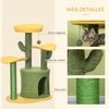 Árbol Para Gatos De Madera Felpa Sisal 54x39x83 Cm-pawhut. Verde