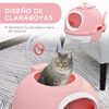 Caja De Arena Para Gatos De Pp Abs 47x55x44 Cm-pawhut. Rosa