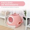 Caja De Arena Para Gatos De Pp Abs 47x55x44 Cm-pawhut. Rosa