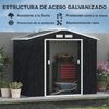 Caseta De Jardín De Acero Galvanizado 213x130x185cm-outsunny. Gris