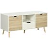 Mueble De Tv De Melamina De Madera Pino Homcom 110x40x50 Cm-blanco