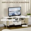 Mueble De Tv De Melamina De Madera Pino Homcom 110x40x50 Cm-blanco