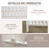 Biombo De Cuerda De Papel Bambú Madera Pino Homcom 181x180 Cm-blanco