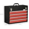 Caja De Herramientas De Acero Durhand 51x22x39,5 Cm-negro Y Rojo