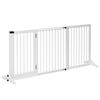 Barrera Seguridad Para Perros De Pino 113-166x36x71 Cm-pawhut. Blanco