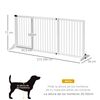 Barrera Seguridad Para Perros De Pino 113-166x36x71 Cm-pawhut. Blanco