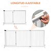 Barrera Seguridad Para Perros De Pino 113-166x36x71 Cm-pawhut. Blanco