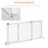 Barrera Seguridad Para Perros De Pino 113-166x36x71 Cm-pawhut. Blanco