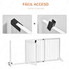 Barrera Seguridad Para Perros De Pino 113-166x36x71 Cm-pawhut. Blanco