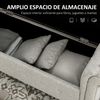 Banqueta Pie De Cama De Lino Espuma Homcom 146,5x49x74,5 Cm Gris