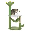 Árbol Para Gatos De Madera Felpa Sisal 45x45x90 Cm-pawhut. Verde