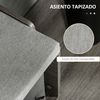 Banco Zapatero De Madera Espuma Poliéster Homcom 90x34x48 Cm Gris