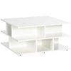 Mesa De Centro De Melamina De Madera Homcom 70x70x36,5 Cm-blanco