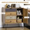 Cómoda Cajonera De Melamina De Madera Metal Homcom 79x39x86 Cm-marrón