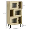 Librería De Melamina Madera Acero Vidrio Homcom 60x40x120 Cm-natural