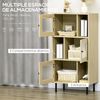 Librería De Melamina Madera Acero Vidrio Homcom 60x40x120 Cm-natural