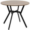 Mesa De Comedor De Melamina De Madera Acero Homcom Ø90x76 Cm-marrón