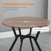 Mesa De Comedor De Melamina De Madera Acero Homcom Ø90x76 Cm-marrón