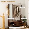 Perchero De Bambú Vidrio Mdf Homcom 113x33x169,5 Cm-marrón