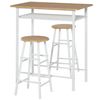 Juego De Mueble De Bar De Metal Mdf Homcom 80x50x90 Cm-blanco