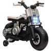 Moto Eléctrica Infantil 6v Con Música Ruedas Auxiliares Blanco Homcom